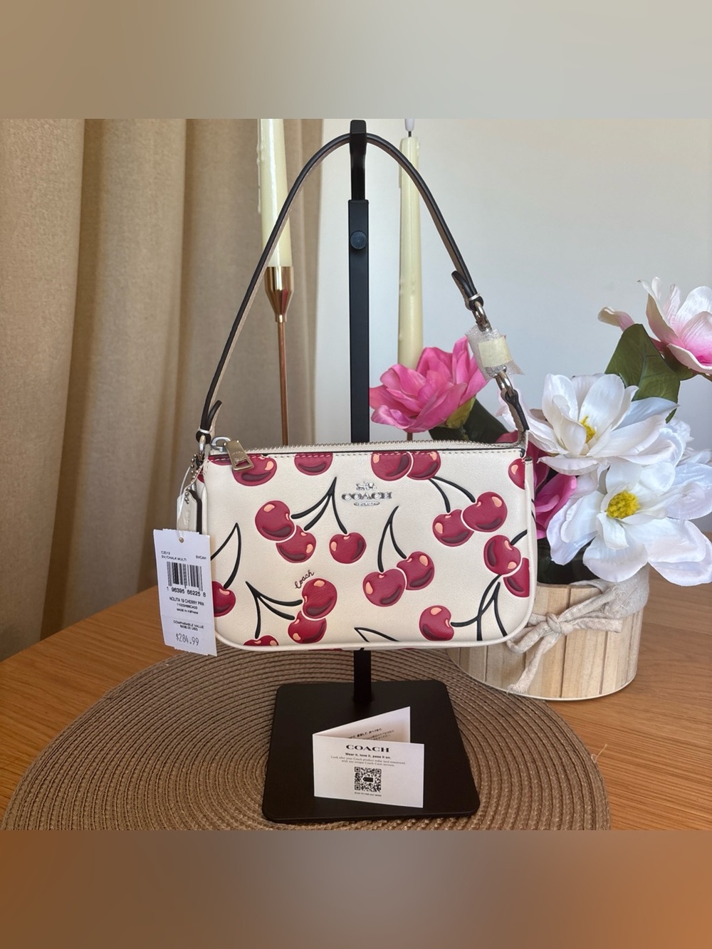 NWT COACH Nolita 19 With Cherry Print CZ012